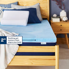 Sleep Innovations 2 Inch Cooling Gel Infused Memory Foam Mattress Topper, Twin Size, Cool Comfort, Medium Support