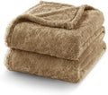 Exclusivo Mezcla Plush Fuzzy Fleece Bed Blanket Queen Size, Super Soft, Fluffy and Warm Blankets Suitable for All Seasons (Brown, 90x90 Inches)