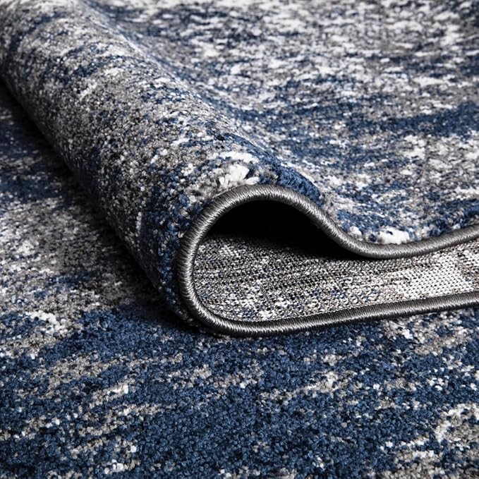 Keen Home Design Area Rugs - 9x12 Non-Shedding, Abstract Rugs for Kitchen, Living Room, Bedroom, Dining Room, Entryway - Size: 9'2" x 11'11", Navy/Grey/White