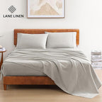LANE LINEN Eco Priendly Printed 100% Organic Cotton Twin Size Bed Sheets, Naturally Temperature Regulating Fully Elasticized Cotton Cooling Sheets & Pillowcases Set Twin- Snowdrop