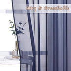 NICETOWN Dark Blue Sheer Curtains for Bedroom, Grommet Light Filtering Soft & Airy Elegant Window Treatment Lightweight for Living Room/Farmhouse, W54 x L90, 2 Panels