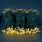 YULETIME 100 ft 300 Count Warm White LED String Lights with 8 Models Adapter, Green Wire Wide Angle 5mm Christmas Lights (Warm White - Green Wire)