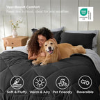 Bedsure Charcoal Grey King Comforter Set - 7 Pieces Reversible Bedding, King Size Bed Set for All Seasons, Bed in a Bag with Down Alternative Comforter, Sheets, Pillowcases & Shams