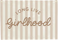 Girls Room Decor Long Live Girlhood Canvas Banner Hanging Flag Vintage Banner for Nursery Playroom Wall Decor for Kids Bedroom Dorm Toddler Decorations Trendy Room Decor Baithday Christmas Gift