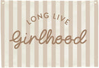 Girls Room Decor Long Live Girlhood Canvas Banner Hanging Flag Vintage Banner for Nursery Playroom Wall Decor for Kids Bedroom Dorm Toddler Decorations Trendy Room Decor Baithday Christmas Gift