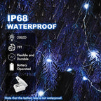 30 Pack Fairy Lights Battery Operated - 3 Speed Modes, 7Ft 20 LED String Twinkle Lights, Waterproof Copper Wire, Mini Firefly Light for Mason Jars Vases Christmas Decor, Blue