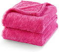Exclusivo Mezcla Plush Fuzzy Fleece Bed Blanket King Size, Super Soft, Fluffy and Warm Blankets, Suitable for All Seasons (Hot Pink, 90x104 Inches)