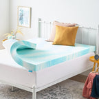 Linenspa 4 Inch Gel Swirl Memory Foam Mattress Topper – Cooling Gel Infused – Pressure Relieving Bed Topper - Mattress Pad – CertiPUR Certified - California King Size