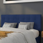 Flash Furniture Bedford Box Stitch Tufted Upholstered Queen Size Headboard in Navy Fabric