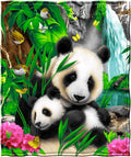 Dawhud Direct Precious Pandas Fleece Blanket for Bed, 50" x 60" Panda Fleece Throw Blanket for Women, Men and Kids - Super Soft Plush Panda Blanket Throw