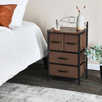 Household Essentials Victorian Style 4-Drawer Storage Organizer Unit, Black and Brown