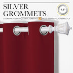 NICETOWN Burgundy Red Blackout Draperies Curtains - Pair of Grommet Top Thermal Insulated Blackout Decorative Curtains for Thanksgiving Day & Christmas Decor(55 inches Wide by 90 inches Long)
