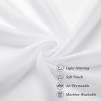 Chyhomenyc Sheer White Valances for Windows 2 Pack, Small Window Curtains for Living Room Bathroom Cafe Laundry Basement, Modern Top Dual Rod Pocket Voile Curtain, 42W x 14L inches, White