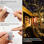 VOOKRY 32 Pcs LED Fairy Lights Battery Operated String Lights - 10 ft 30 LEDs Waterproof Copper Wire Mini Firefly Starry Moon Lights for DIY Crafts Wedding Party Bedroom Table Centerpieces Christmas