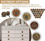 Dresser Knobs for Cabinets and Drawers Assorted, Dusty Ceramic Knob & Pull Handle for Kitchen Brown Cupboard Wardrobe Decorative Furniture Knobs - Pack of 30, (Dark Brown)