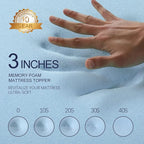 3 Inch Gel Memory Foam Mattress Topper Full Size High Density Cooling Pad Pressure Relief Bed Topper (with Removable & Washable Bamboo Cover)