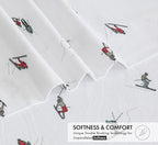RUVANTI Flannel Sheets California King Size - 100% Cotton Brushed Cal King Bed Sheets Set - Deep Pockets 14 Inches - All Seasons Breathable & Extra Soft - Warm & Cozy, 4 Piece, Flurry Friends