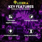 LED Purple Light Bulb, 40W Equivalent LED A15 Bulb, E26 Medium Base Bulb for Halloween, Christmas, Party, Bar, Holiday Lighting, Non-Dimmable, 2 Packs