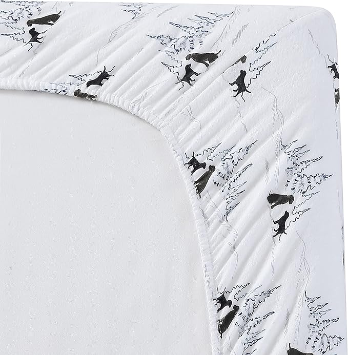 Eddie Bauer - Twin Sheets, Cotton Flannel Bedding Set, Brushed For Extra Softness, Cozy Home Decor (Dog Friends White, Twin)