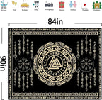 OSUNBD Nordic Viking Tapestry Wall Hanging - Large 84x90 inches Soft Flannel with Valknut, Celtic Runes & Norse Mythology Scandinavian for Bedroom, Living Room Decor