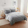 7 Piece Comforter Set Bed in a Bag Ombre Pintuck Design All Season Soft Down Alternative Bedding Comforter Set & Luxurious Matching Bed Sheets & Pillow Shams, Ombre Pintuck Gray, Queen