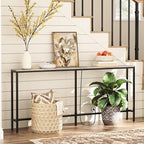 70.9'' Console Table with Power Outlet, Narrow Sofa Table, Industrial Entryway Table with USB Ports, Behind Couch for Entryway, Hallway, Foyer, Living Room, Greige CTHG18E01Z1