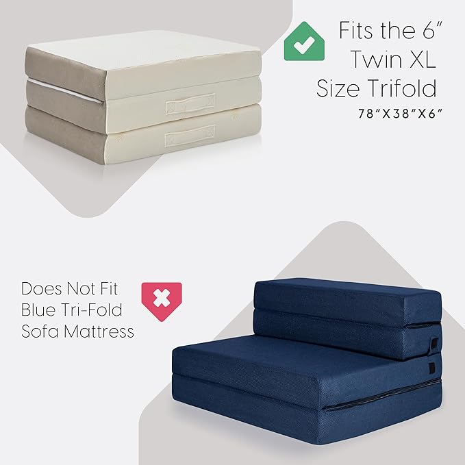Milliard Carry Case for the Tri-Folding Memory Foam Mattress 6 Inch Twin XL Size (78" x 38" x 6") (Mattress NOT Included)
