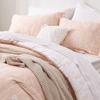 Bedsure Queen Comforter Set - Dusty Rose Bed Set, 3 Pieces Cute Floral Bedding, 1 Soft Reversible Botanical Flowers Comforter and 2 Pillow Shams