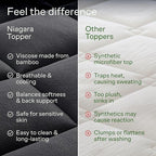 Ultra Soft King Size Mattress Topper - Viscose Made from Bamboo Pillow Top Mattress Pad for Back Pain Relief - Naturally Cooling for Hot Sleepers, Black