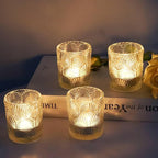 Woho 24pcs Clear Votive Candle Holders, Glass Tea Lights Candle Holder for Wedding Table Centerpiece, Vintage Tealight Candle Holder Decor for Anniversary, Bridal Shower Christmas Party