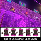 LAMPHOME Super-Bright Extendable Purple Halloween Decoration 100 Lights 19.6ft UL Certified Mini Bulb String Lights Set for Outdoor Halloween Home Christmas Tree Garden Holiday Party Patio Decor