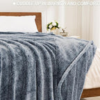 Exclusivo Mezcla Plush Fuzzy Fleece Throw Blanket Extra Large, Super Soft, Fluffy and Warm Blankets for Couch, Bed, Suitable for All Seasons (50x70 Inches, Mixed Navy Blue)