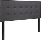 Flash Furniture Lennox Tufted Upholstered Full Size Headboard in Gray Vinyl
