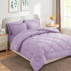CozyLux Full Size Comforter Sets Light Purple - 7 Pieces Lavender Bed in a Bag Full, Luxury Soft Bed Set for All Seasons, Bedding Set with Down Alternative Comforter, Sheets, Pillowcases & Shams