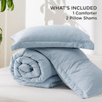 Bedsure King Size Comforter Set - Light Blue Soft Bedding for All Seasons, Cationic Dyed Bed Set, 3 Pieces, 1 King Size Comforter (104"x90") and 2 Pillow Shams (20"x36"+2")