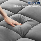 SOPAT Mattress Topper Cal King Size Extra Thick Mattress Pad 8-21" Deep Pocket Soft Down Alternative Fill Mattress Protector Pillow Top Mattress Cover (72x84 Inches, Grey)