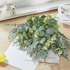 Serwalin 200pcs Artificial Mixed Eucalyptus Leaves Stems Bulk, 4Kinds Silver Dollar Eucalyptus Leaves Picks,Faux Eucalyptus Stems Sprays for DIY Bouquets Floral Arrangement Home Decor