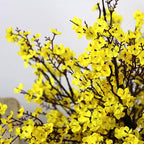 JAKY-Global Babys Breath Fabric Cloth Artificial Flowers 6 Bundle European Fake Silk Plants Decor Wedding Party Decoration Bouquets Real Touch DIY Home Garden(Yellow)