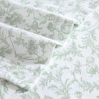 Laura Ashley - Flannel Sheets Full Size, Anti-Pilling & Wrinkle Resistant Cotton, Touchably Soft for All-Season Comfort - Bed Sheets with Matching Pillowcases & Fitted Sheet (Brinna Green)
