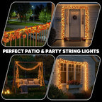 suddus Vine with Fairy Lights Battery Operated, 33ft 100 LED Maple Leaf String Lights with Remote, Dimmable Fall Garland with Lights for Bedroom Wall Indoor Outdoor Thanksgiving Decor (Warm White)