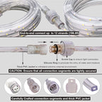 LED Rope Lights, 16.4ft Waterproof Strip Light, 3000K Soft White, Flexible Indoor Outdoor Decorative Lighting for Home Christmas Holiday Garden Patio Party