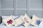 Ambesonne Botanical Throw Pillow Cushion Case Pack of 4, Minimalist Watercolor Painting Leaves Agave Branches Plant in a Pot, Modern Accent Double-Sided Digital Printing, 24", Dark Pink and Ceil Blue