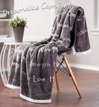 Chanasya Premium Healing Hugs Gift Throw Blanket - for Hope Support Comfort Encouragement Sympathy - Breast Cancer Chemo Surgery Get Well Soon Caring Gift - Patient Women Men Friend (Twin) Gray