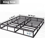 King Box Spring 9 Inch High Profile Strong Metal Frame Mattress Foundation, Quiet Noise-Free,Easy Assembly, 3000lbs Max Weight Capacity