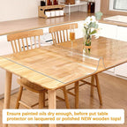 1.5mm Thick 19 x 54'' Clear Plastic Table Protector for Dining Room Waterproof PVC Table Tablecloth Cover Vinyl Desk Pad Mat Wood Furniture Coffee Glass End Hallway Table Top Surface Protection Liner