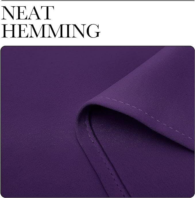 NICETOWN Thermal Curtains Insulated Blackout Draperies, Triple Weave Home Decoration Solid Ring Top Blackout Drape Panels for Bedroom (Set of 2, 34 x 63 Inch, Royal Purple)