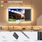 PAUTIX COB LED Strip Light 5V USB 9.84ft/3m 640LEDs 1200lm Dimmable LED Strip Light 3000K Warm White CRI90+ USB TV Backlight,Flexible Under Cabinet Tape Light for Bedroom,Kitchen,Home DIY Lighting