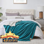 Walensee Sherpa Fleece Blanket (King Size 108”x90” Teal) Plush Throw Fuzzy Super Soft Reversible Microfiber Flannel Blankets for Couch, Bed, Sofa Ultra Luxurious Warm and Cozy for All Seasons
