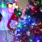 Brizled Multi Color Christmas Lights, 33ft 100 LED Christmas Tree Lights, 5mm Wide Angle Xmas Light, Connectable 120V UL Certified Xmas Light String for Tree Party Wedding Home Indoor Outdoor Decor