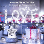 Minetom 2Pack Fairy Lights Plug in, 100 LEDs 33 Feet Firefly String Lights Waterproof Starry Lights Silver Wire for DIY Wreath Wedding Bedroom Indoor Outdoor Party Christmas Decorations, Pure White